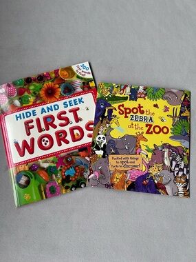 Set of 2 ~ Look and Find Books ~ Words and Zoo